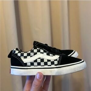 VANS classic checkered sneakers toddler size 10 elastic laces